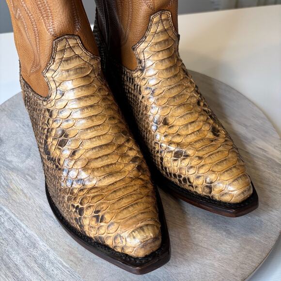 Freebird by Steven Marshall Python Snakeskin Leather Cowboy Boots Men’s Size 11 - Picture 6 of 13